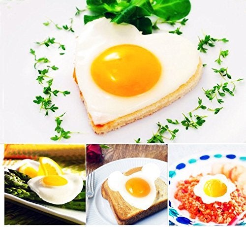 SWETON Egg Molds Egg Shaper Egg Ring Pancake Maker with Handle-6PCS - Image 4